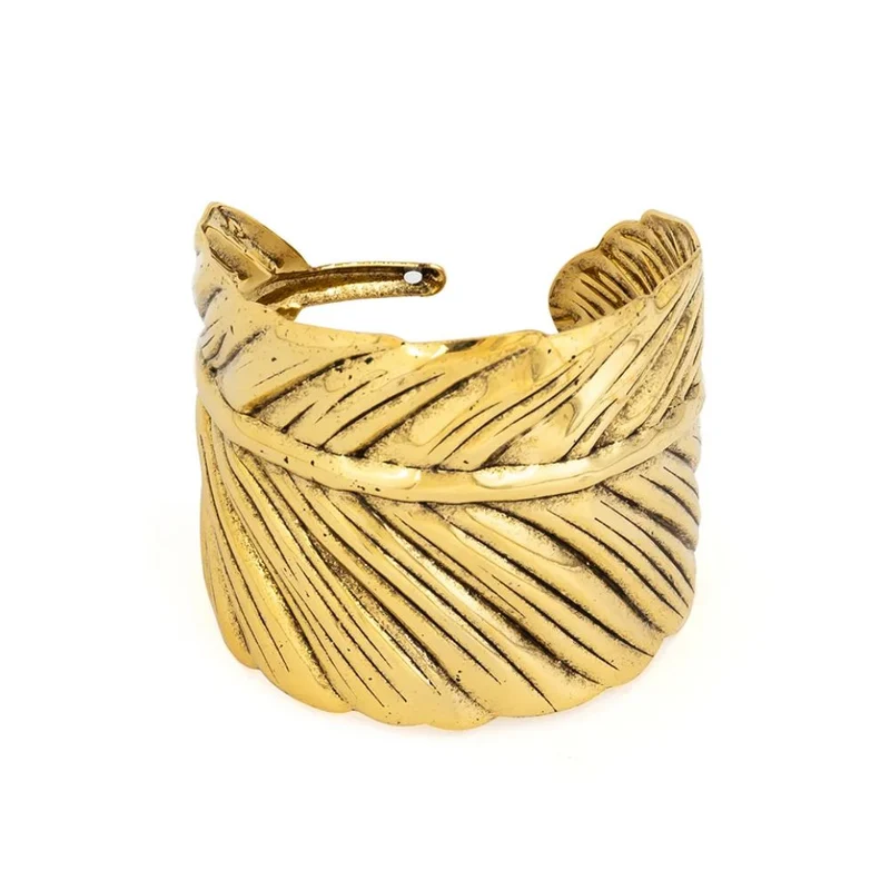 Bracelet Plume Manchette Vintage