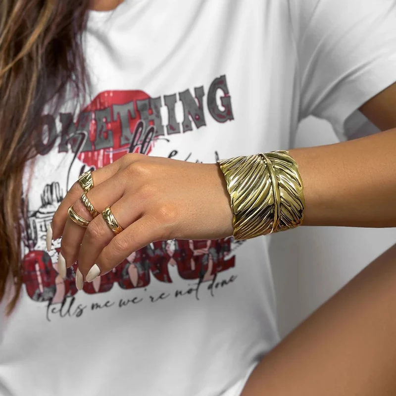 Bracelet Plume Manchette Vintage