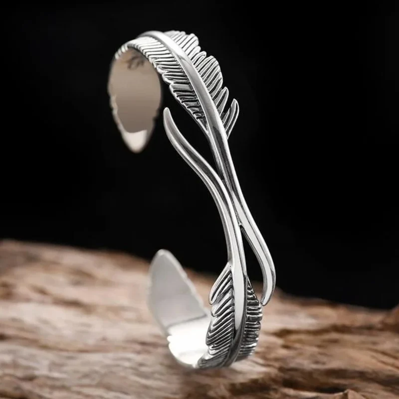 Bracelet Plume Jonc Homme