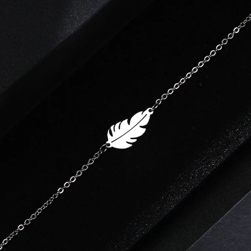Bracelet Plume Simple Argent