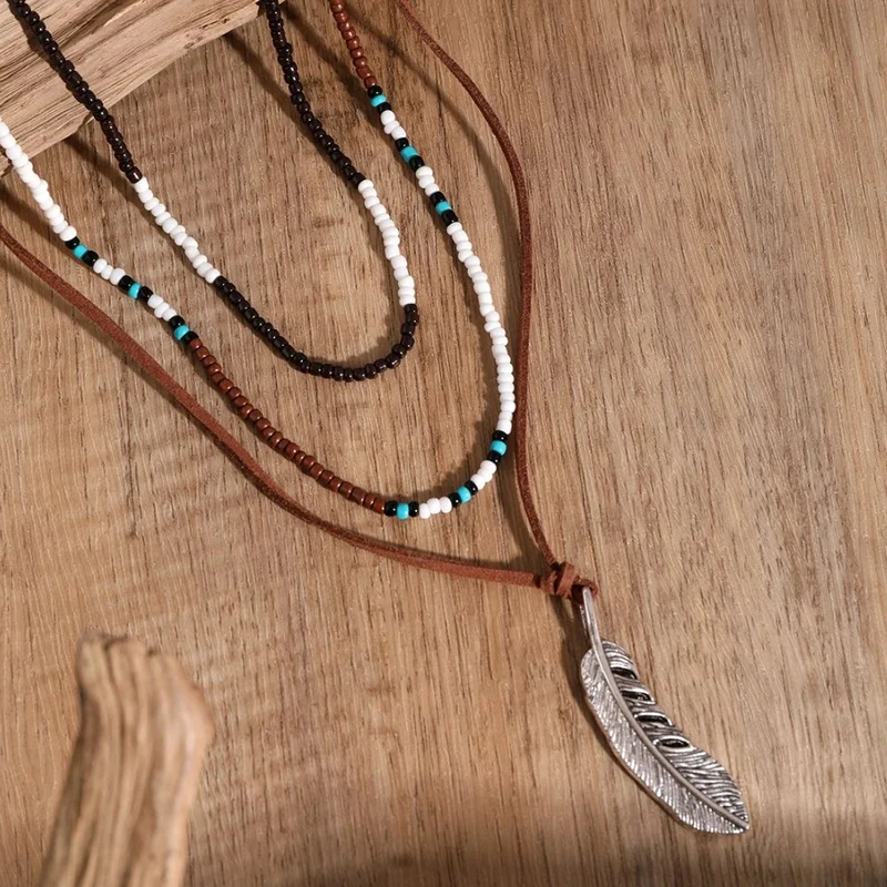 Collier Plume Ethnique
