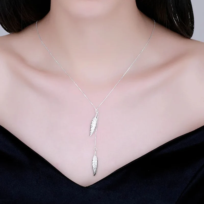 Collier Plume Argent