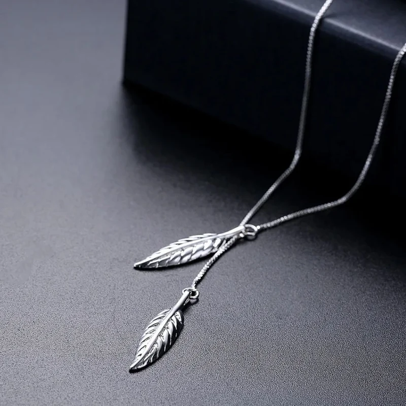 Collier Plume Argent