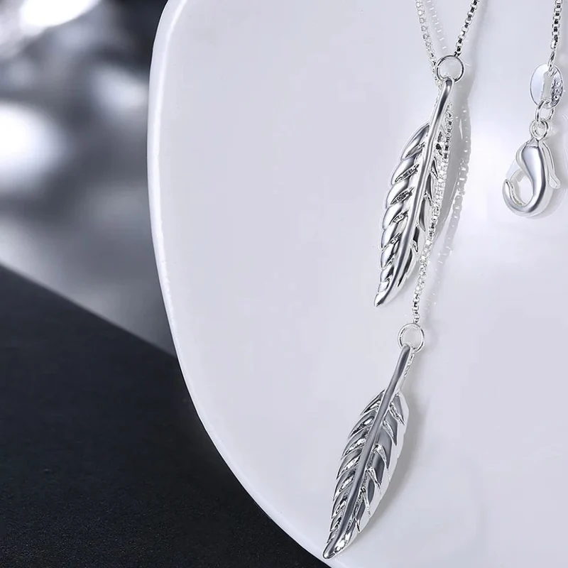 Collier Plume Argent