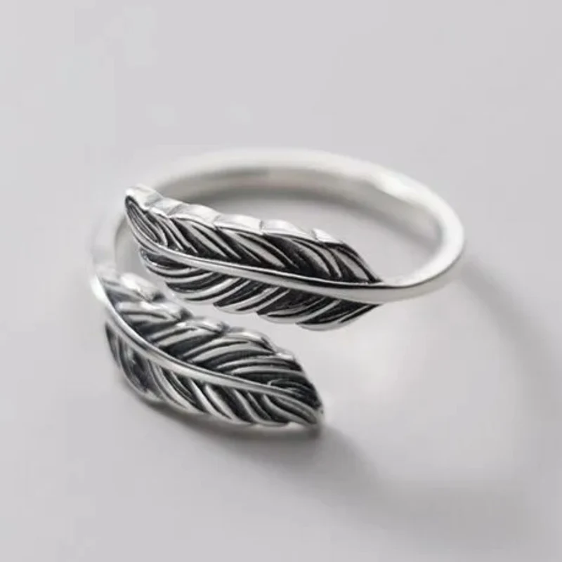Bague Plume Ajourée Argent