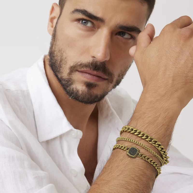 Guess Urban Code Gold-coloured Bracelet With Crystal JUMB06010JWYGS