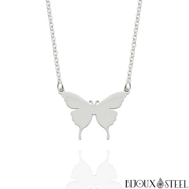Collier papillon en acier inoxydable