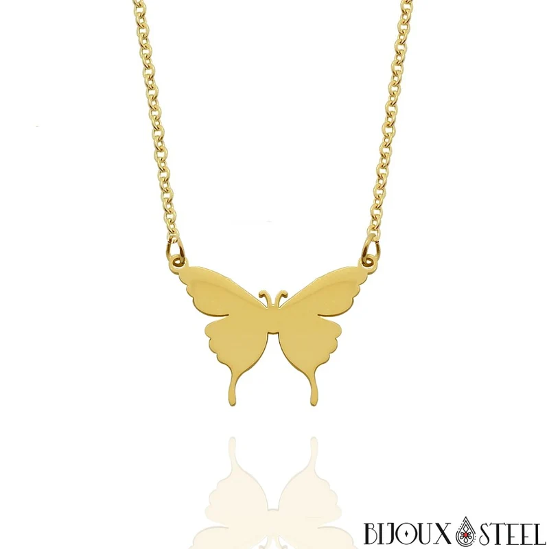 Collier papillon en acier inoxydable