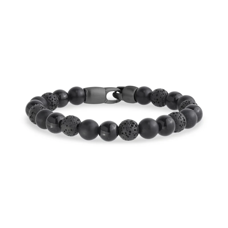 Bracelet en onyx mat et brillant
