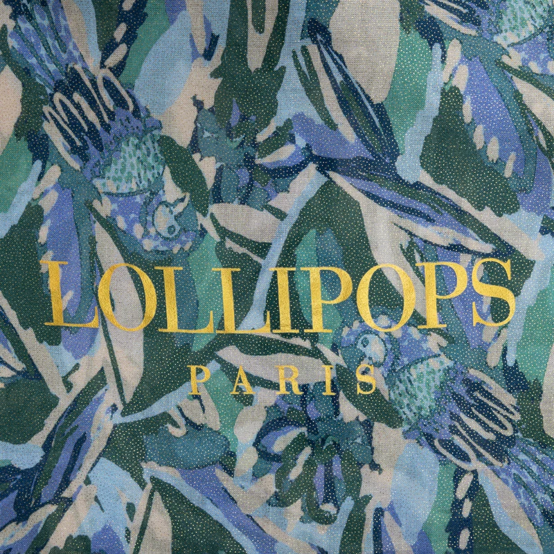Foulard rectangulaire bleu Selene