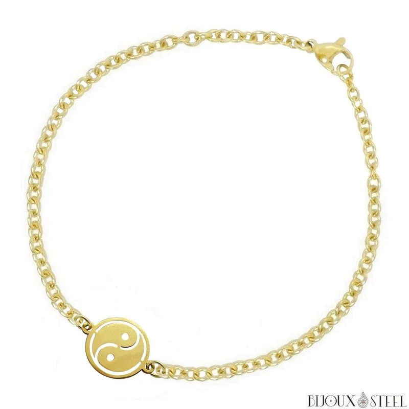 Bracelet Yin Yang en acier inoxydable
