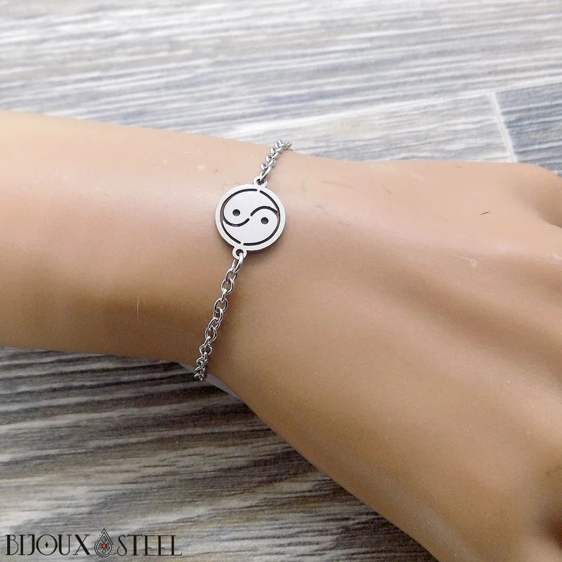 Bracelet Yin Yang en acier inoxydable