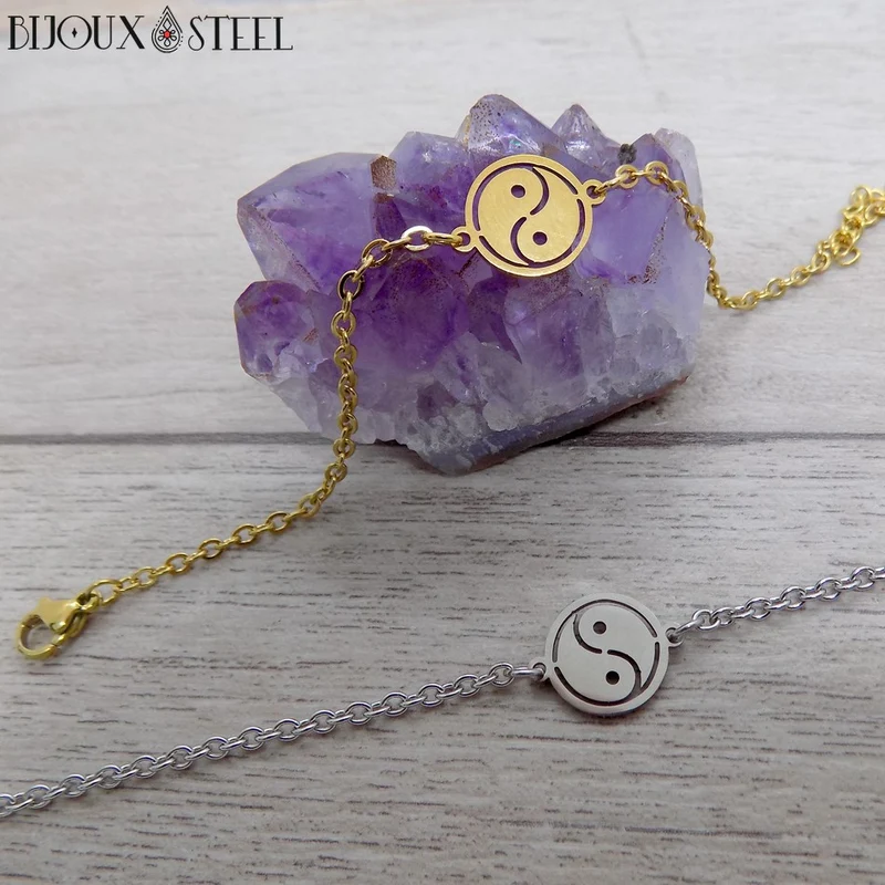 Bracelet Yin Yang en acier inoxydable