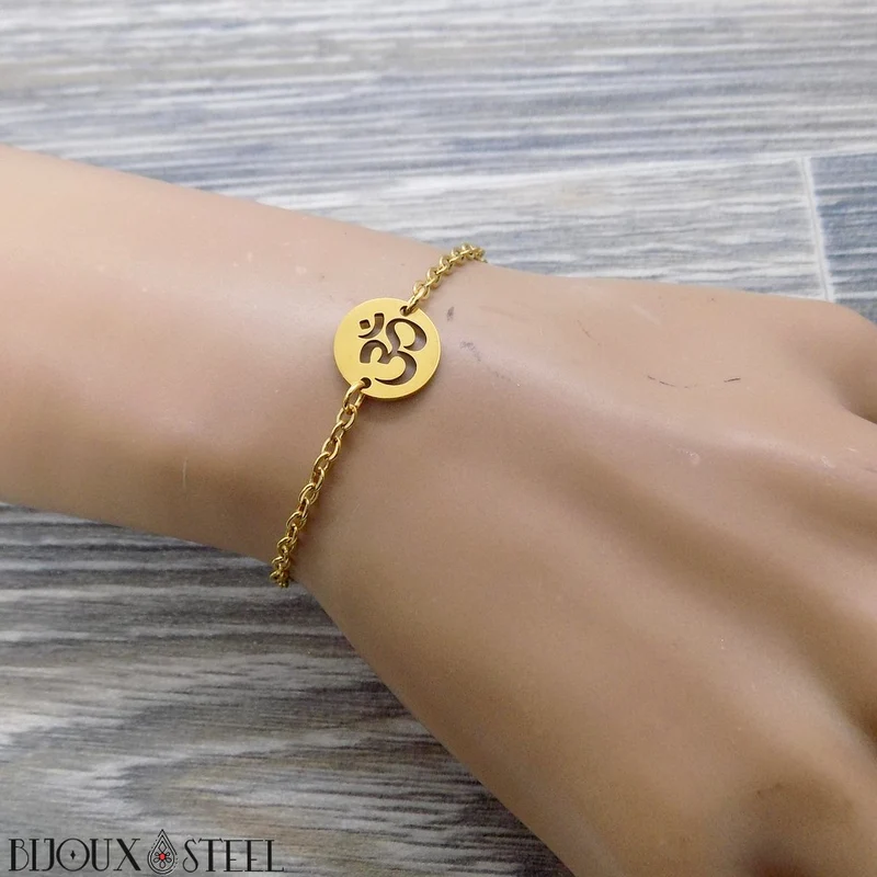 Bracelet Om en acier inoxydable