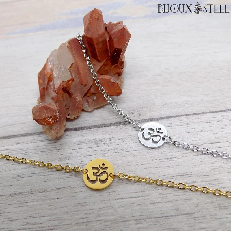 Bracelet Om en acier inoxydable