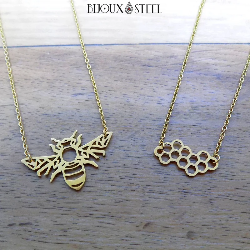 Collier nid d'abeilles en acier inoxydable