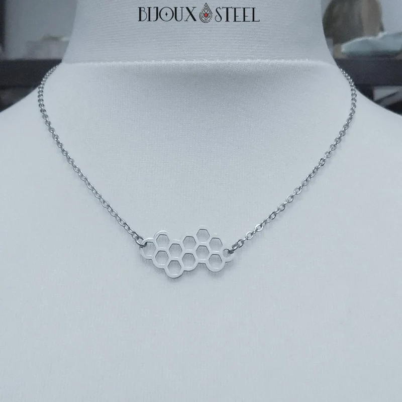 Collier nid d'abeilles en acier inoxydable