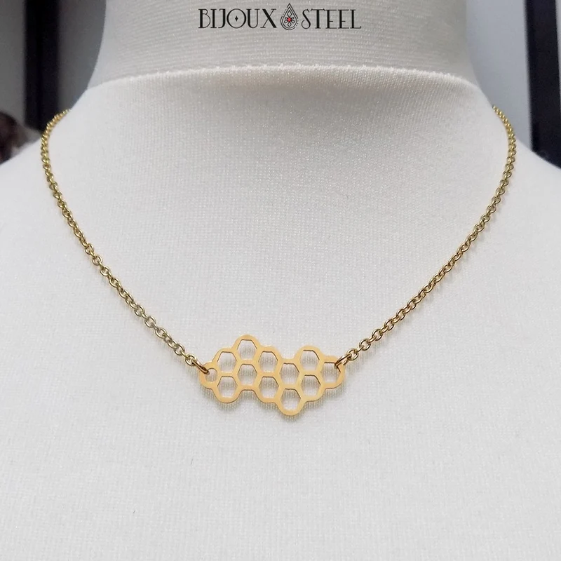 Collier nid d'abeilles en acier inoxydable