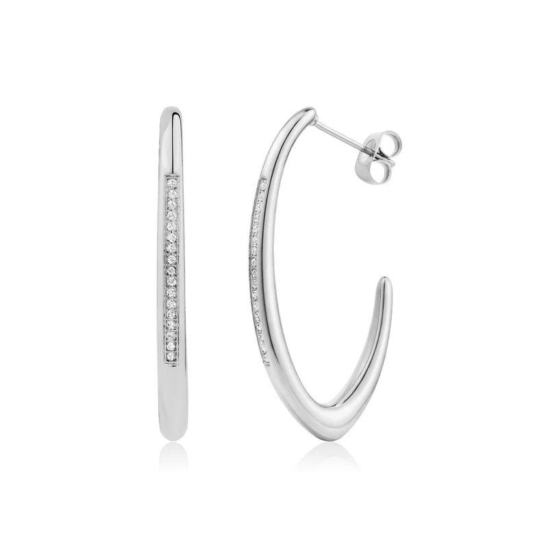 Boucles d'oreilles créoles modernes pavées