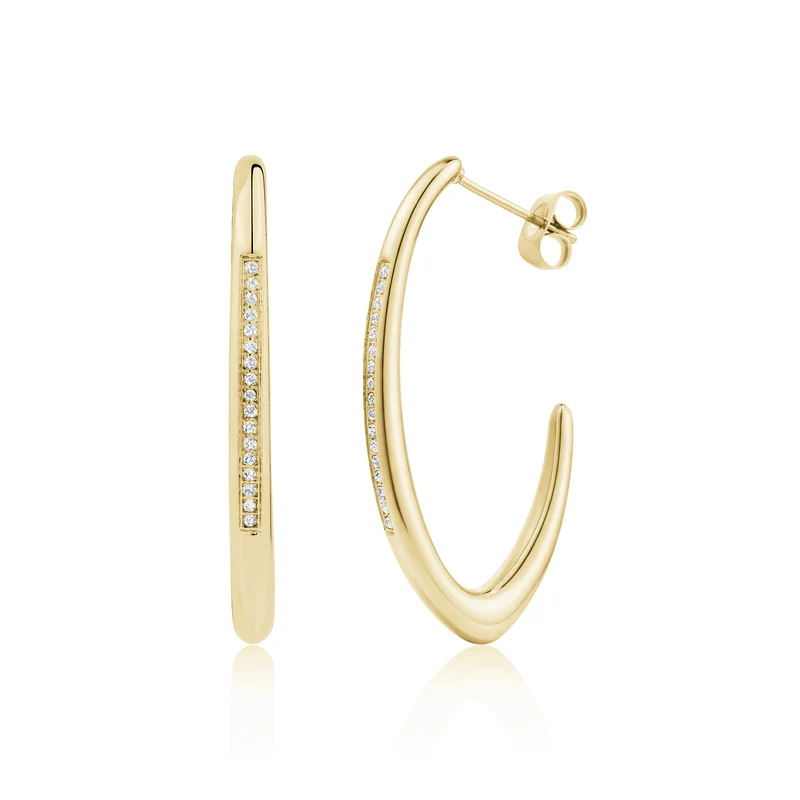 Boucles d'oreilles créoles modernes pavées