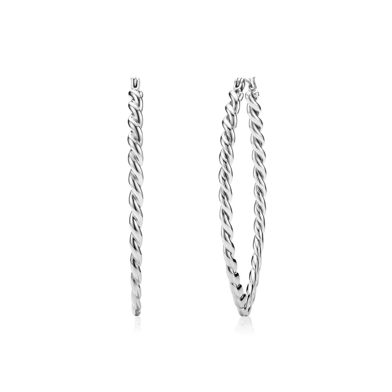 Boucles d'oreilles ovales torsadées
