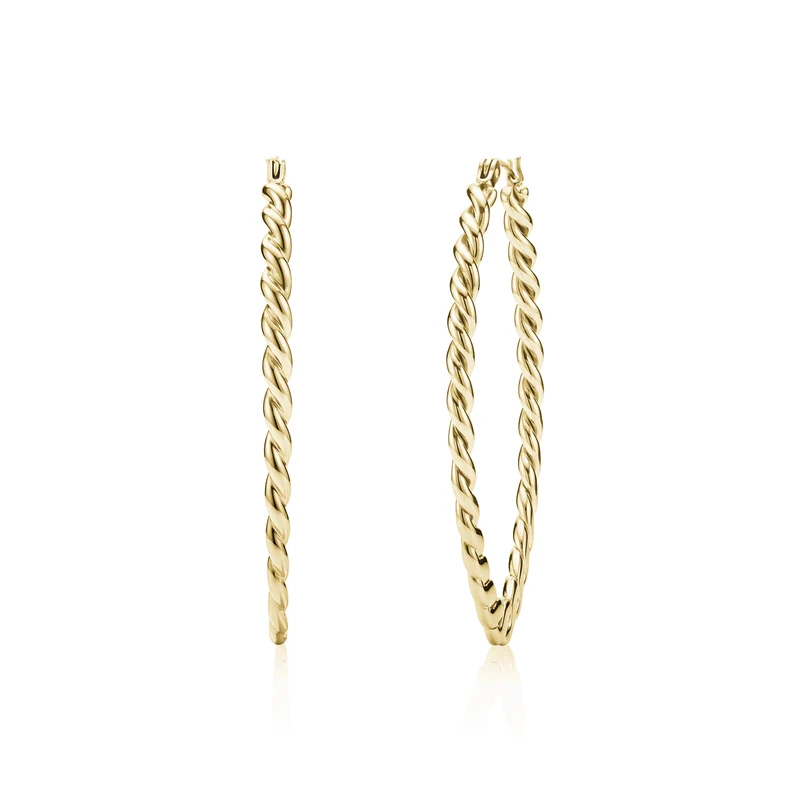 Boucles d'oreilles ovales torsadées