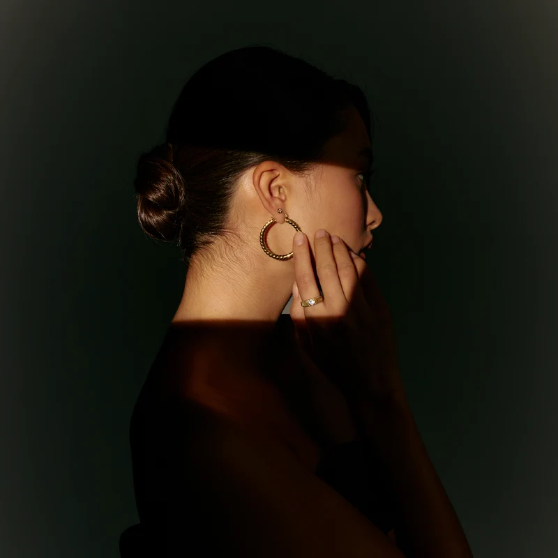 Boucles d'oreilles créoles en corde polie