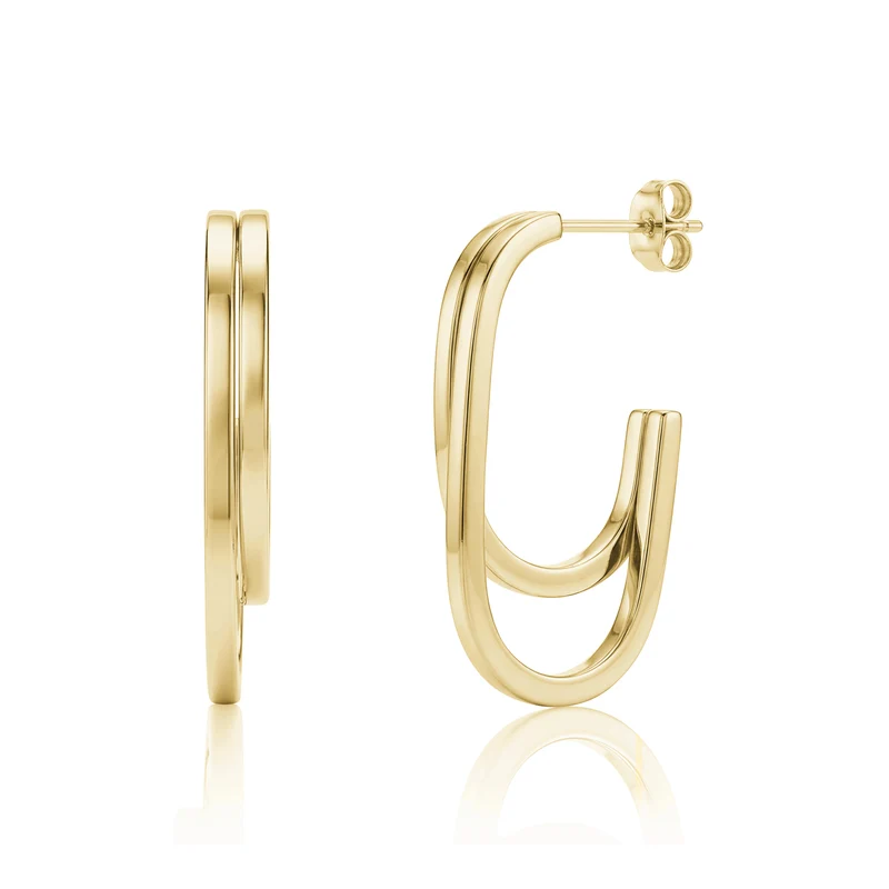 Boucles d'oreilles créoles courbes jumelles