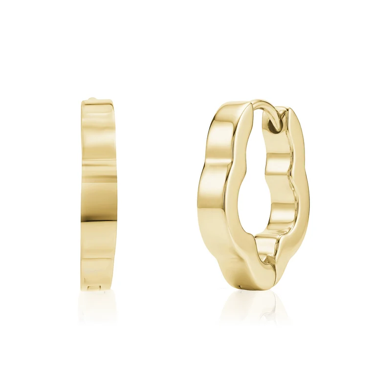 Boucles d'oreilles Huggie en forme de trèfle