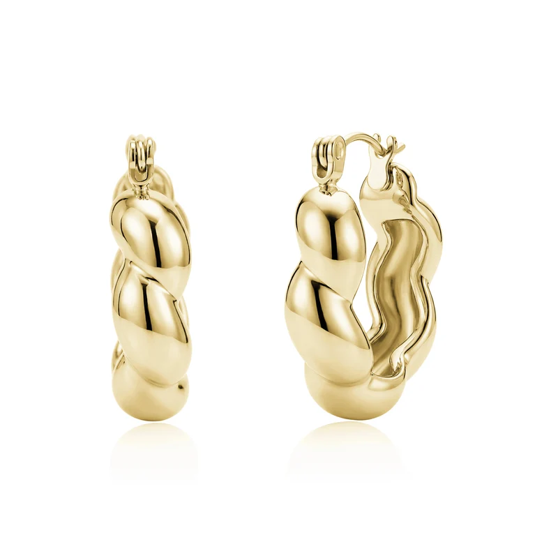 Boucles d'oreilles torsadées à gros cordons