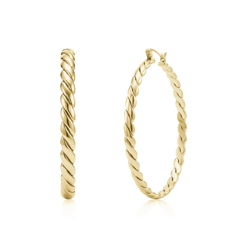 Boucles d'oreilles en forme de corde torsadée