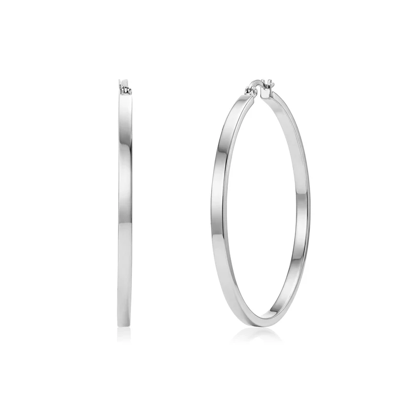Boucles d'oreilles créoles plates pour tous les jours