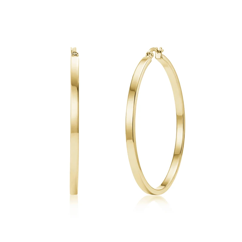 Boucles d'oreilles créoles plates pour tous les jours