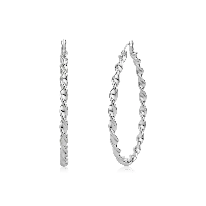 Boucles d'oreilles ovales torsadées