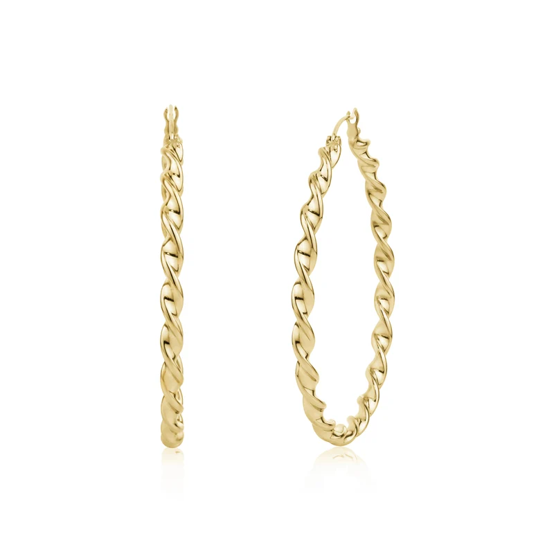 Boucles d'oreilles ovales torsadées