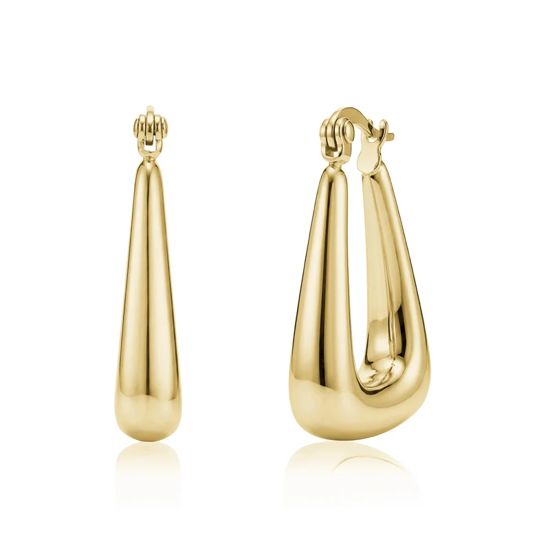 Boucles d'oreilles créoles modernes en forme de goutte