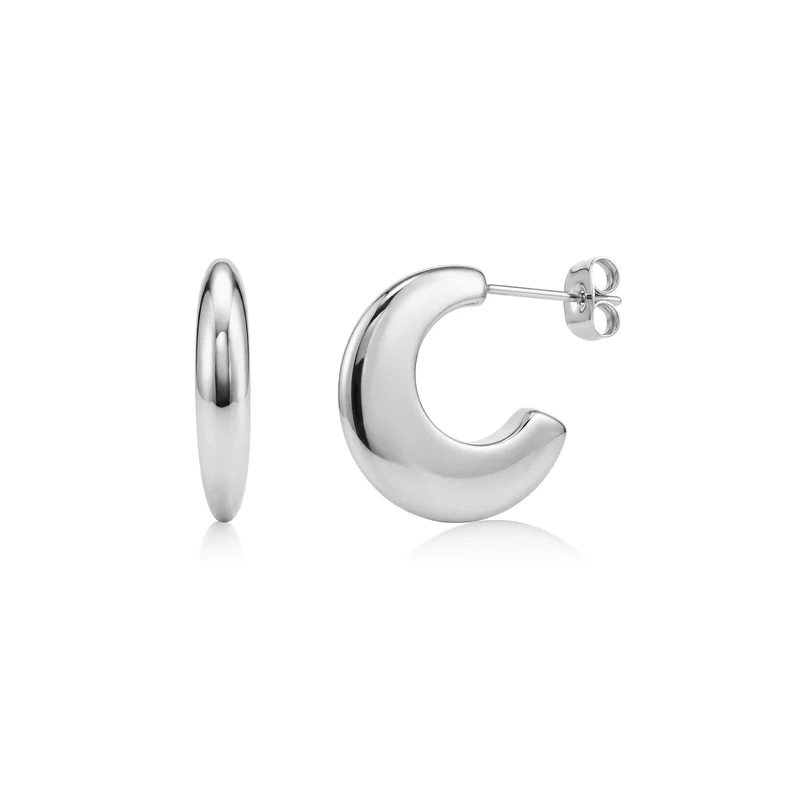 Boucles d'oreilles créoles modernes en forme de croissant