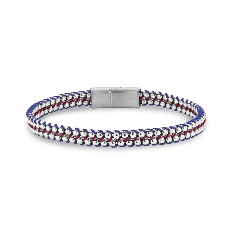 Bracelet attaché rouge et bleu