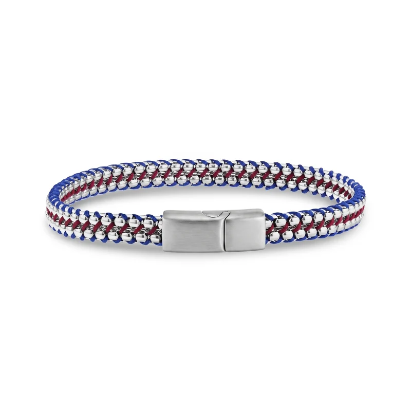 Bracelet attaché rouge et bleu