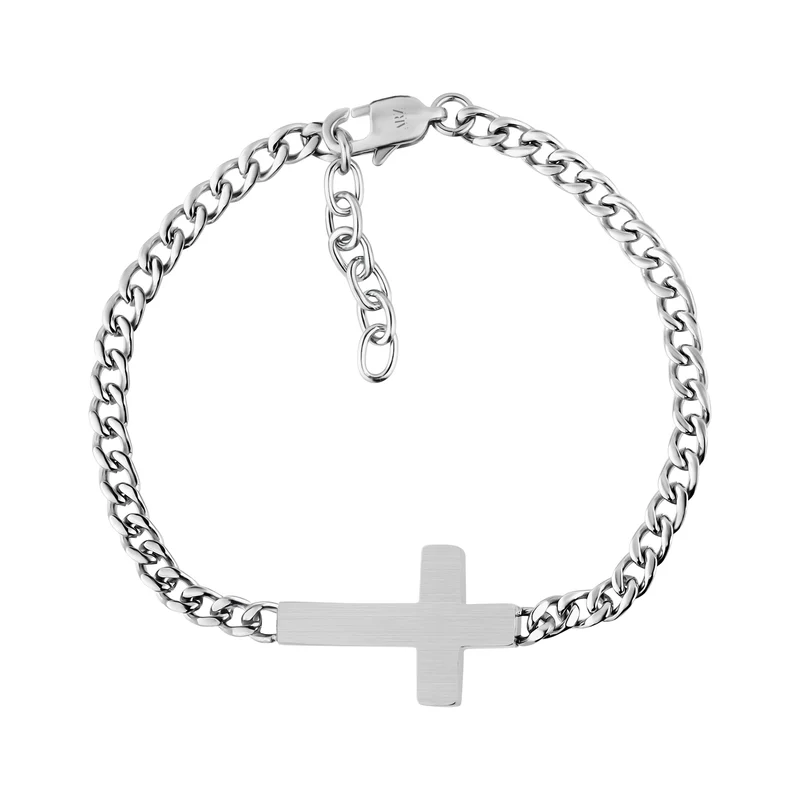 Bracelet croix noir détaillé