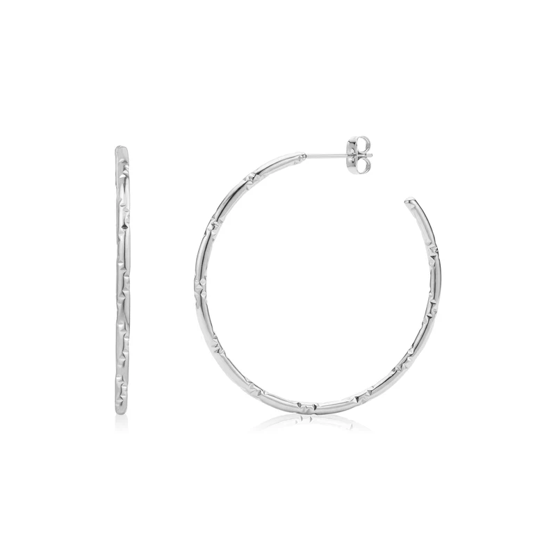 Boucles d'oreilles créoles fines à facettes