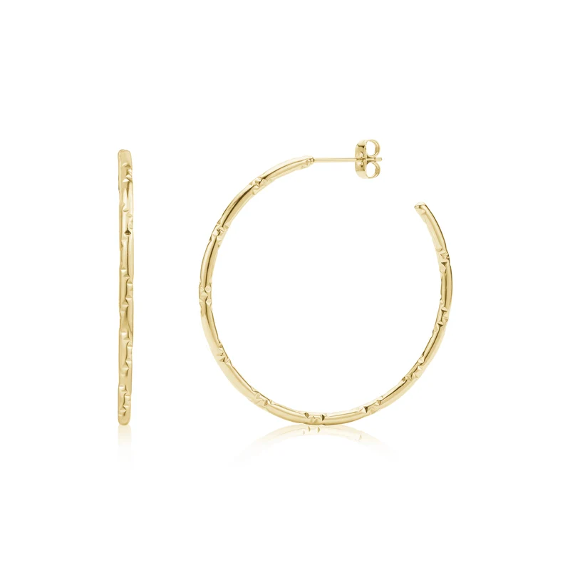 Boucles d'oreilles créoles fines à facettes