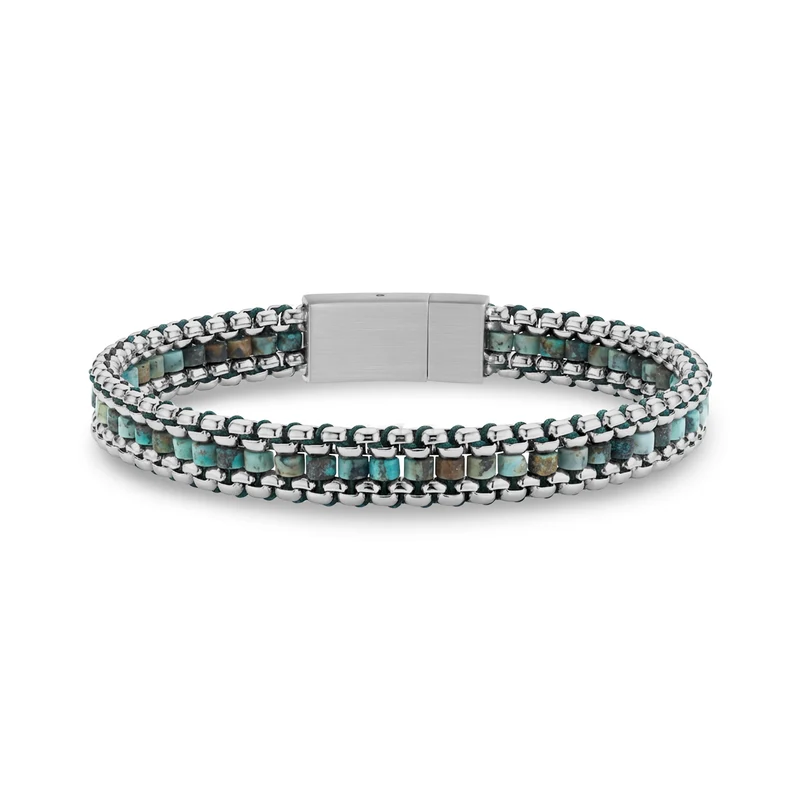 Bracelet africain en turquoise attaché