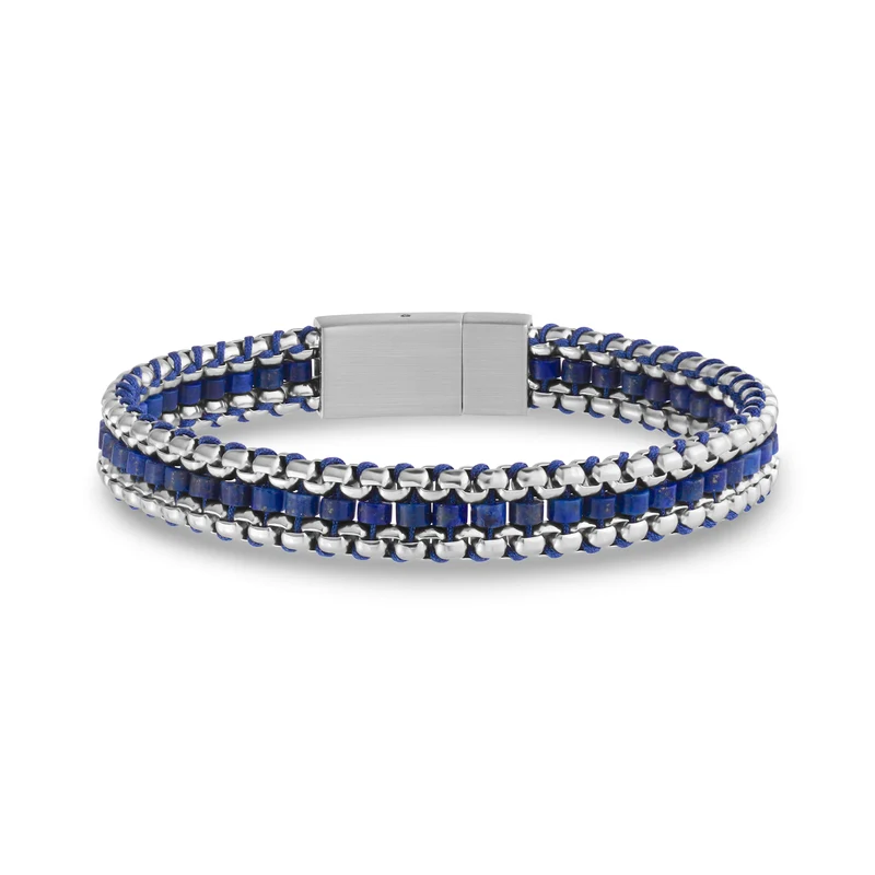Bracelet en lapis-lazuli attaché