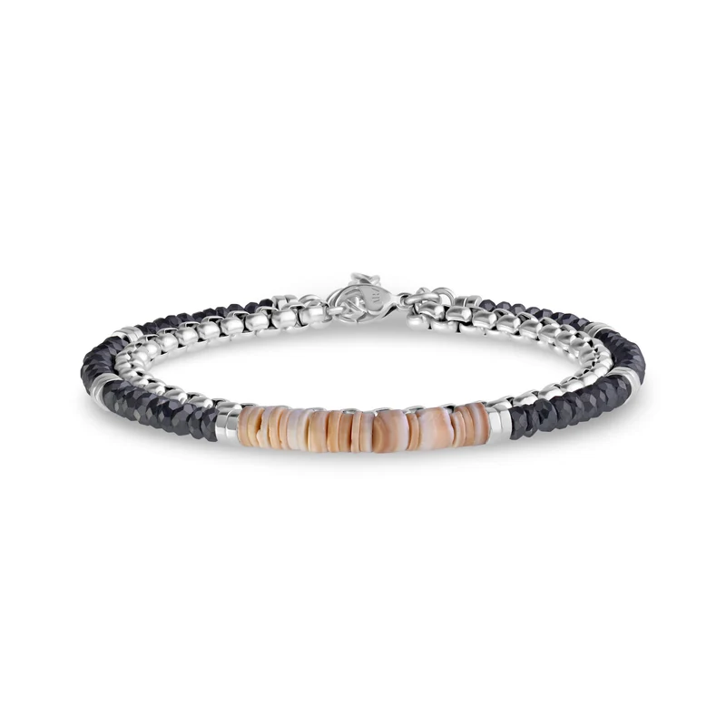 Bracelet à double rangée de coquillages