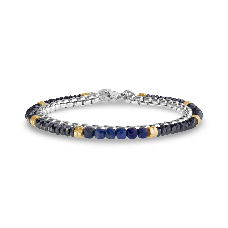 Bracelet double rangée en lapis-lazuli