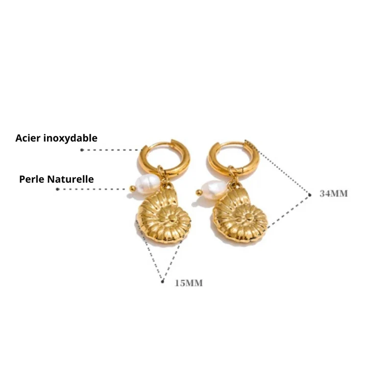 Boucles d'Oreilles Breloque Escargot