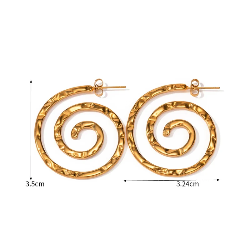 Boucles d'Oreilles Spirale Texturée