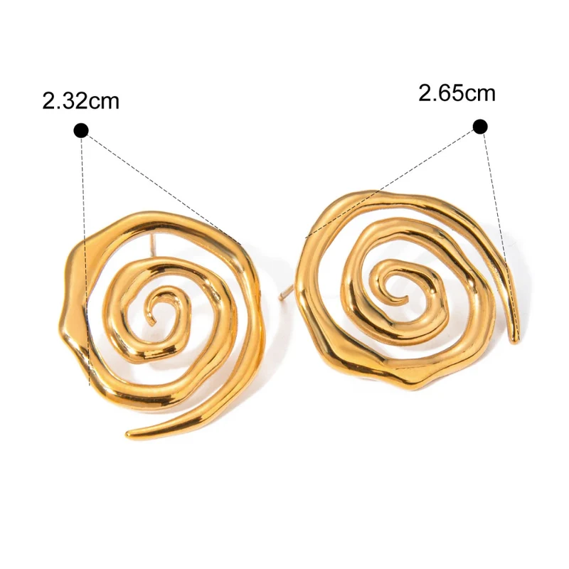 Boucles d'Oreilles Spirale Dorée