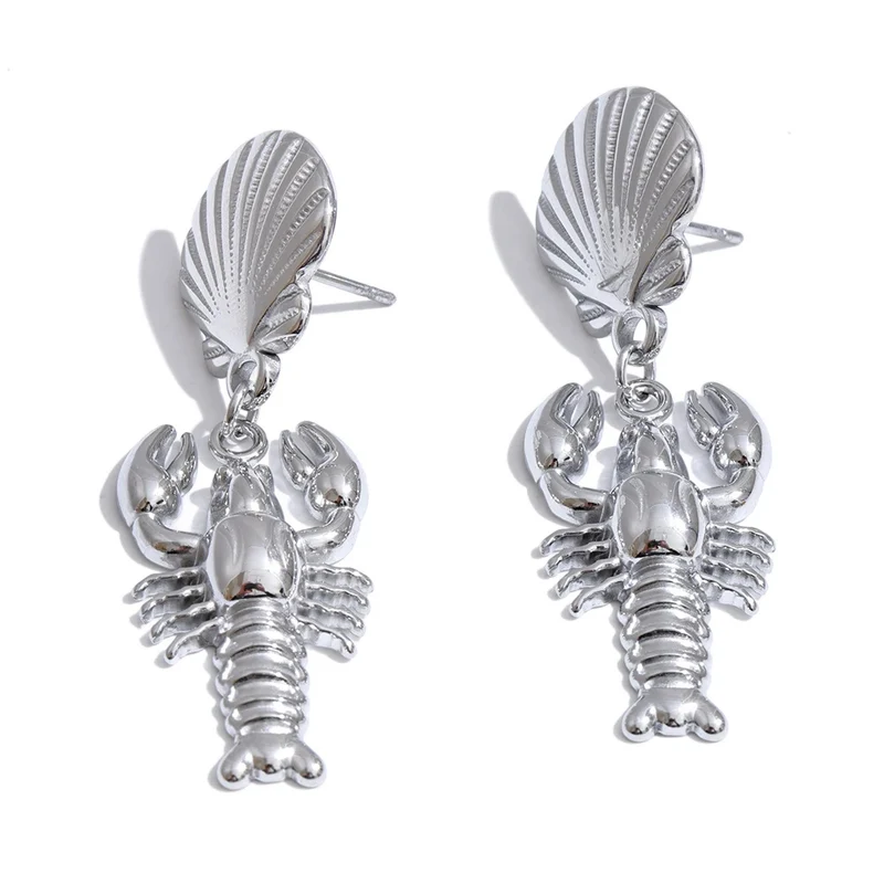Boucles d'Oreilles Coquillage Homard